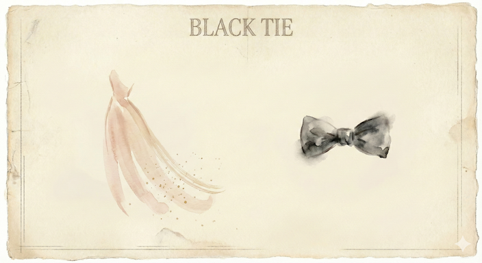 Black Tie dress code illustration