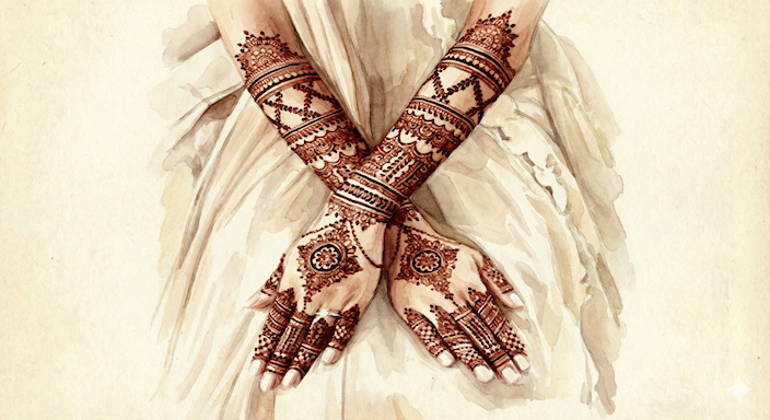 Mehendi ceremony illustration
