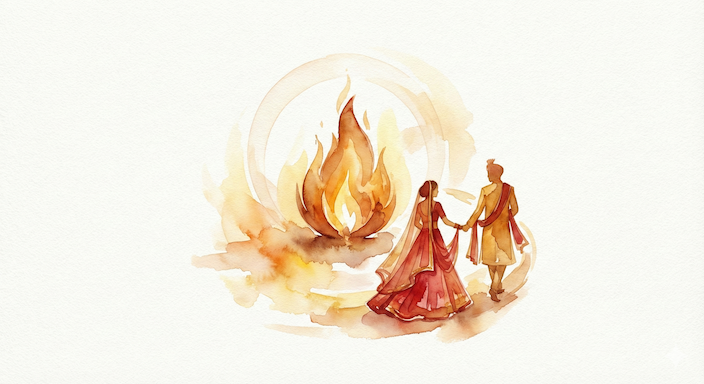 Pheras ceremony illustration