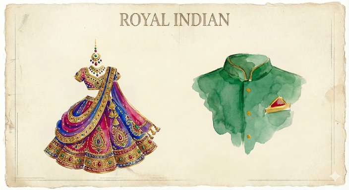 Royal Indian dress code illustration